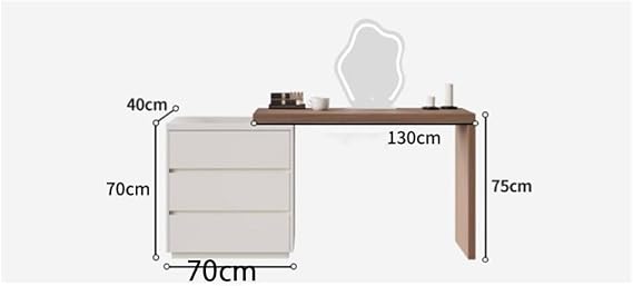 Dressing Table Vanity with Nightstand Solid Wood Small Modern Minimalist Makeup Desk for Bedroom