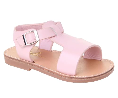 Sandales plates à bride en T fille de cérémonie, finitions boucles réglables