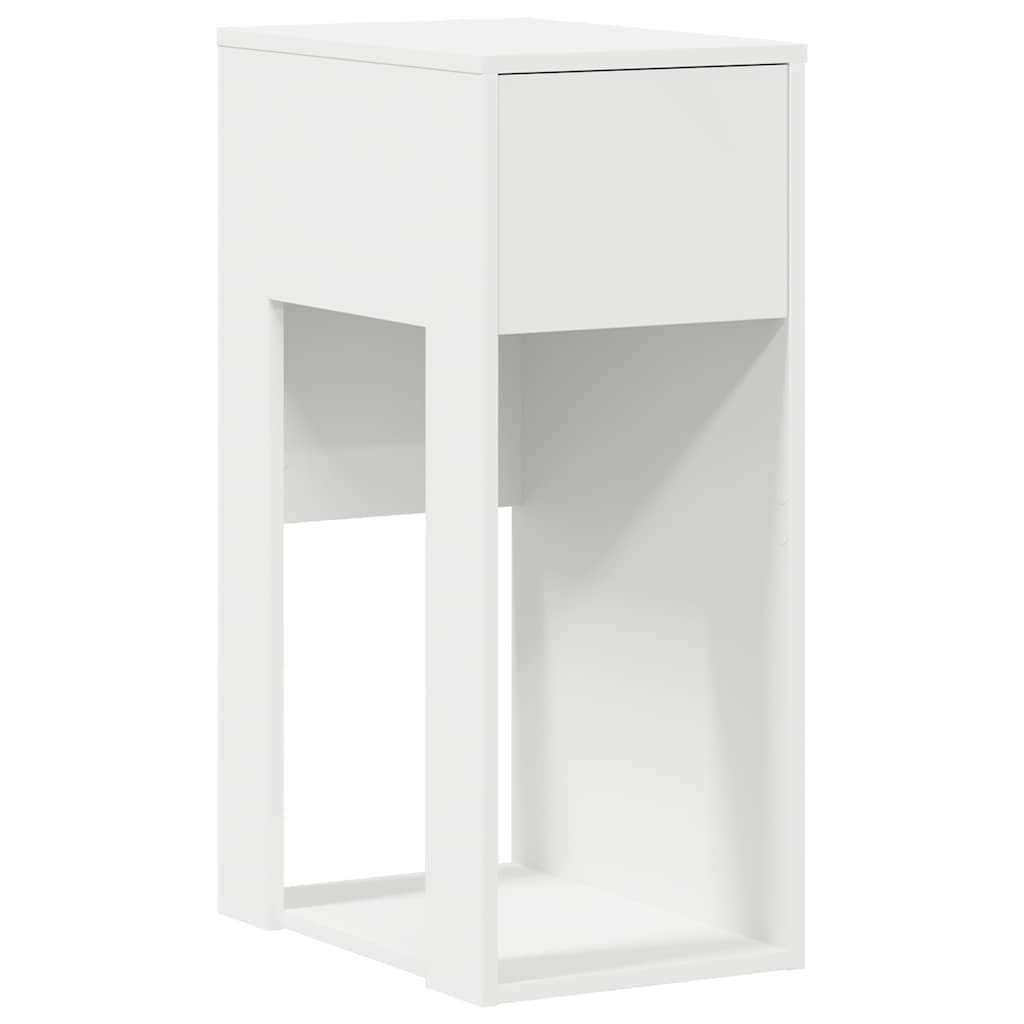 Computerschrank mit Schublade Weiß 30x44x74 cm, Schreibtischorganizer mit Stauraum für PC-Gehäuse, Büroorganisation und Kabelmanagement, robuster Holzwerkstoff, Pflegeleichte