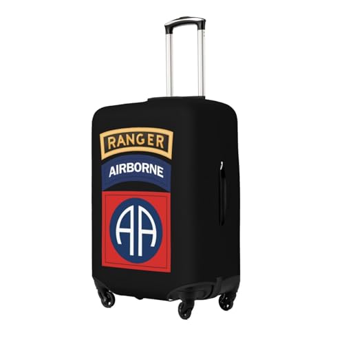 82nd Airborne with Ranger Travel Luggage Cover Suitcase Protector Fits 18-21 Inch Case(Black,S)2