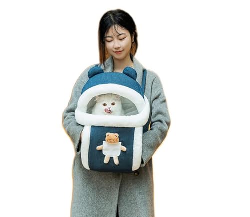 ISUPY 犬猫用 キャリーバッグ 顔出し ペットキャリーバッグ ショルダー付き 小型犬 中型犬 リュック ハチ/クマ型 折りたたみ ペットバッグ 調節可能 車載/ドライブ/キャンピング/旅行/通院/災害避難用 お出かけ 6kgまで適用 (L:32*25*