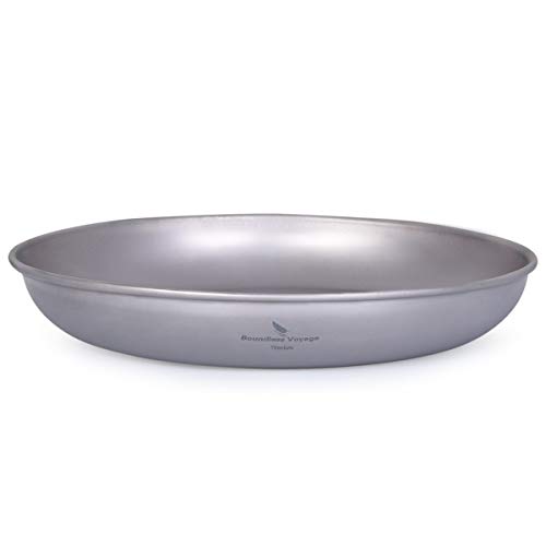 iBasingo Platillo Plato Plato Titanio Set de Platos de Camping Juego de Vajilla Ultraligero con Bolsa de Malla Vajilla para Acampar al aire Libre para Comida Salsa de Frutas