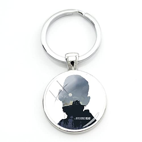 Llavero con diseño de The Walking Dead con texto en inglés «The Walking Dead», plata, 1X
