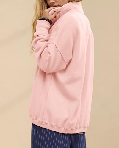 Image of Gacaky Sweatshirt for Women Oversized Casual Long Sleeve Button Henley Neck Pullover Tops Fashion Outfits Clothes