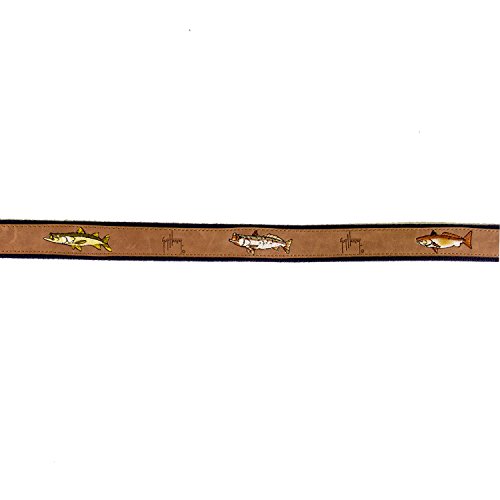 Guy Harvey Leather Belts - Backcountry Slam Navy (30", Navy)