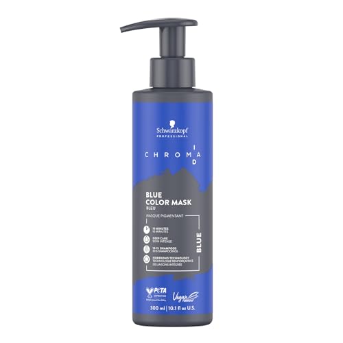 Schwarzkopf Professional CHROMA ID Bonding Color Mask Semi Permanent Mix And Tone Color System Toning Enhancing Refreshing Intense Care Deep Conditioning Shine Vegan Formula Blue 300 ml
