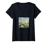 Feverfew Flower Blooming With Bees Around Merch