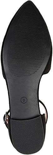 Brinley Co. Womens Scalloped Ankle Strap Flat Black, 7 Regular US | Image 3