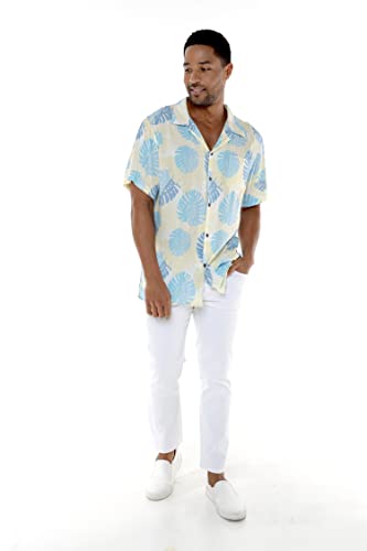 Image of Hawaii Hangover Family Matching Hawaiian Clothes, Pacific Palm Cream | Family matching Hawaiian outfits, Pacific Palm Cream, lightweight rayon, machine washable, tropical leaf print, luaus
