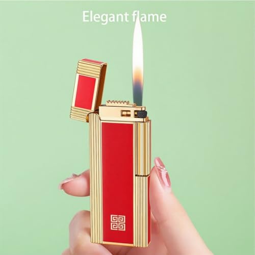 Encendedor metálico recargable de butano, diseño retro miniatura 2