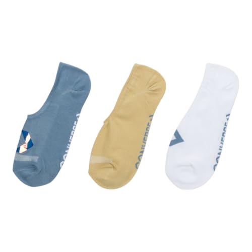 Converse Women's Iridescent Flat Knit No-Show Socks 3 Pack