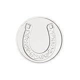 NAVIKA Silver Horseshoe Golf Ball Marker with Austrian Crystals | Hat Clip Included | Good Luck Charm Themed Golfing Accessory | Equestrian Themed Gift for Golfers