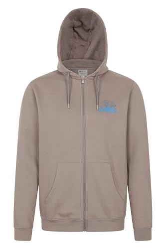 Sweat à capuche zippé homme contre le vent veste confortable motif montagne