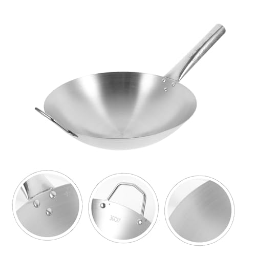 Segunda imagen de KICHOUSE Wok De Acero Inoxidable