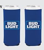 Bud Light 25 Ounce 'Man Can' Can Coolers, 25 Ounce, Blue, Set of 2