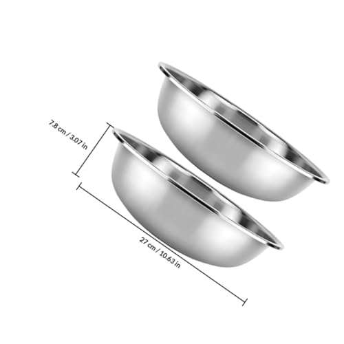 Set 2 tazones grandes de acero inoxidable 27 cm miniatura 2