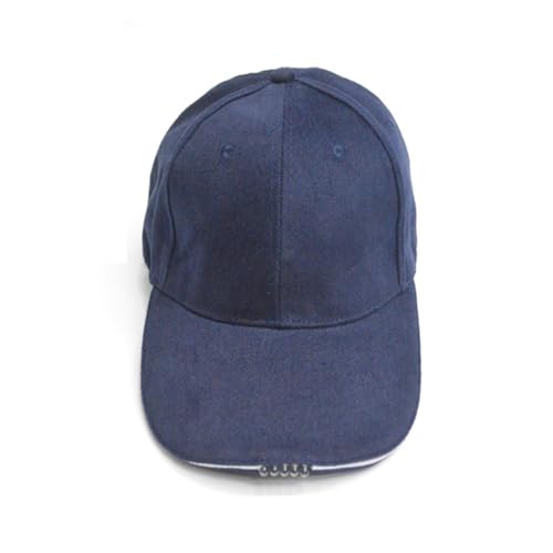 Hemoton Lighted Flashlight Baseball Hat Blue LED Cap for Camping Jogging Hunting Hands Lighting Durable LED Beads Comfortable Wear with Concealed Off Button