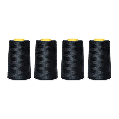 Rohans Overlock Filo Da 40/2 (120), 4570 Metri, Coni Di Filo Per Macchina Da Cucire, Multicolore, 100% Poliestere (nero, 4 - Foto 8