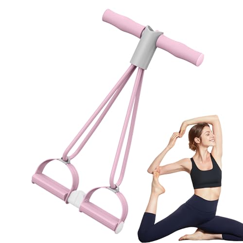 Extractor de tobillo con pedal, bandas de estiramiento, extractor de pedal de 4 tubos, bandas elásticas de resistencia para fitness, equipo de entrenamiento adelgazante de cuerpo completo, ejercitador
