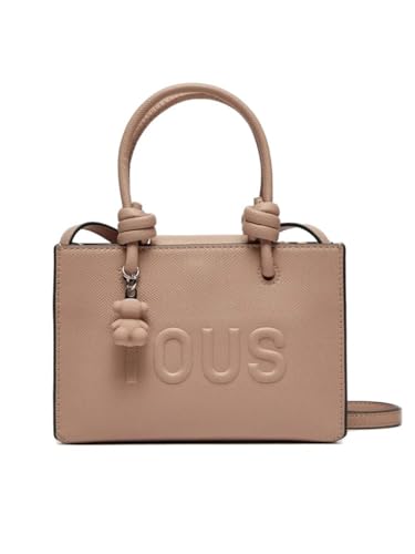 TOUS Bolso de Mano Diseño en Relieve, Color Beige, Correa Ajustable