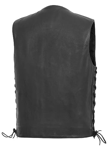 First Mfg Co - Rancher - Men's Motorcycle Vest - Leather - Black2