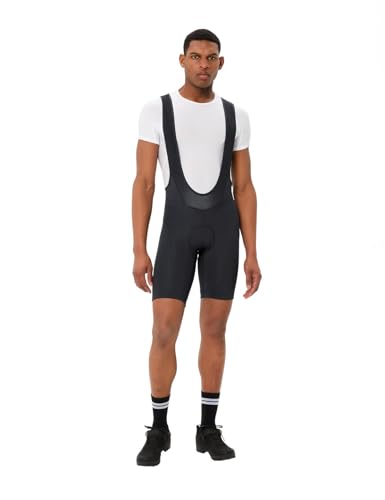 VAUDE Herren Fahrradhose Active Bib Pants, atmungsaktiv, elastisch, schnelltrocknend, Passform: Slim fit, black uni, L
