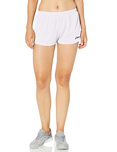 ASICS Women's Break Through 1/2 Split Shorts, White/White, Small
