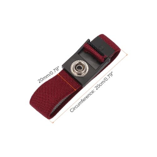 Image of MECCANIXITY ESD Anti Static Wrist Strap 7-7 /8 inch Circumference Adjustable Antistatic Bracelet Wire and Alligator Clip for Computer Electronics Repair Brown