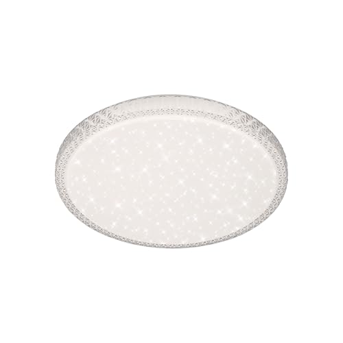 Briloner Leuchten - Plafoniera a LED, lampada a soffitto con decorazione a stella e cristalli trasparenti, dimmerabile, telecomando, controllo della temperatura di colore, bianco trasparente, Ø 39,3cm