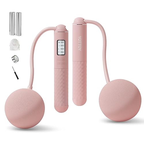Image of Jump Rope-Cordless & Corded Adjustable Jump Rope for Fitness with Large Ball for Home Gym & Travel for Men and Women