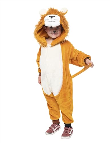 Rubies Disfarce leão para meninos e meninas, Jumpsuit com capuz, oficial carnaval, Halloween, aniversários e festas