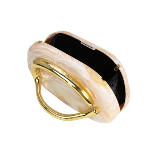 Image of Women Evening Clutch Purse Metal Handle Acrylic Purse Unique Shoulder Bag Causal Handbags for Bride Party Wedding