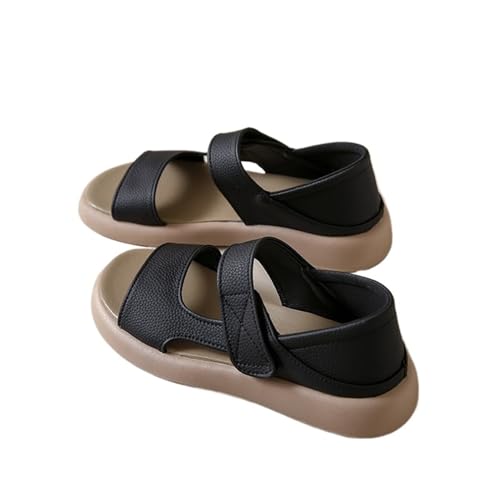 High heeled sandals Soft-soled flat Roman sandals for women, outdoor wear, summer versatile, no-tiring travel beach sandals
