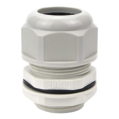 Image of XHF 2 Pcs 1 inch IP68 Strain Relief Nylon Cord Grip Waterproof NPT Cable Glands Adjustable UL Listed and RoHS Compliant (Grey)