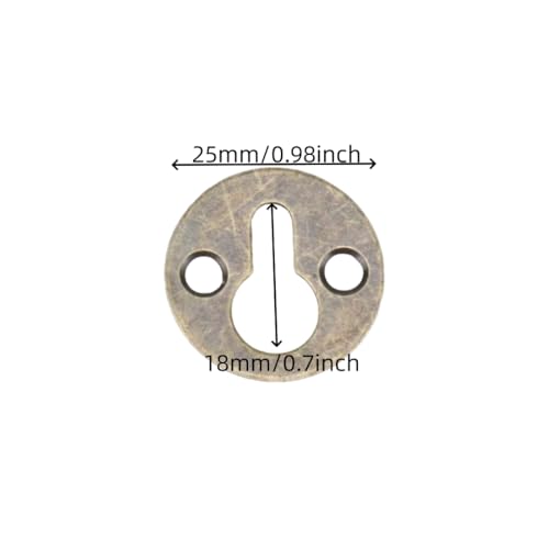Image of 20 Pack Round Metal Keyhole Hanging Films Shelf Brackets for Picture Frame Hanging(Bronze)