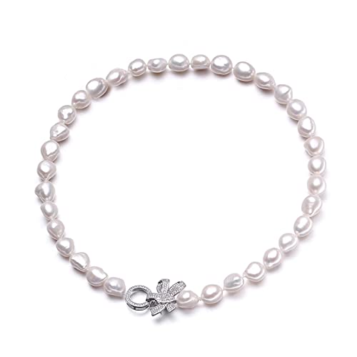 Collares de perlas de agua dulce para mujer con joyería de boda de perlas barrocas