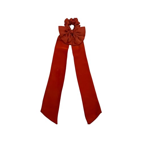 Sateen scrunchies| Wedding XXL scrunchy| Jumbo size| Hair band| Big hair Ribbed | Oversized scrunchy Hand made Orange Blossom color bow tie