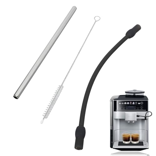 Coffee Machine Milk Hose, Coffee Machine Replacement Tube with Cleaning Brush for , Stainless Steel Silicon Milk Hose
