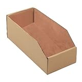 Horison Industries 50 pcs Workshop Storage, Picking Bins, Storage Bins Workshop, Storage Bins Wall Mounted, Rhino Tuff Bins,Semi Open Fronted Storage Bins, Cardboard Storage Containers - 115x105x300mm