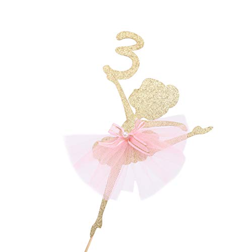 Ballet Cake Topper 1 To 5 Years Old - Ballerina, Birthday Cake Topper, Ballet Birthday Party, Dancing Princess Birthday Party, Birthday Party Cake Decoration, Studio Photo Props. (Ballerina 3) #TOP5