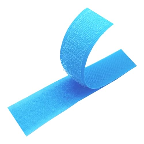 Cinta de velcro para coser, Cinta adhesiva for coser con gancho y bucle, color azul cielo, 25 mm x 5 yardas