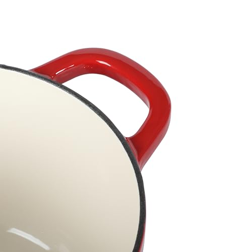 Crock-Pot 3-Quart European Enameled Cast Iron Saucepan with Lid – Gradient Red, Durable Oven Safe Cookware