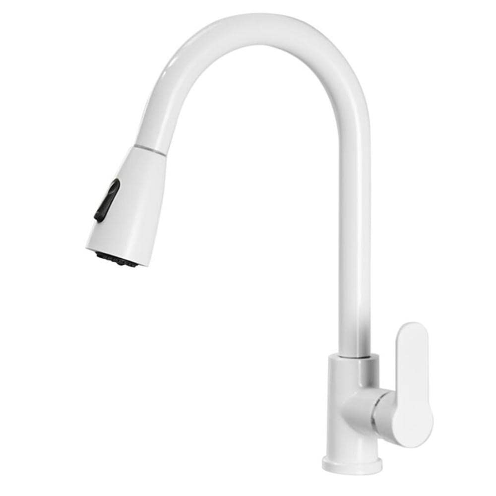 Mitigeur de cuisine en laiton blanc rotatif au design épuré