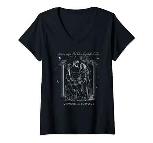 Womens Orpheus Eurydice Greek Mythology Celestial Academia Literary V-Neck T-Shirt