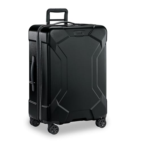 Image of Briggs & Riley 27 inch Medium Spinner - Checked Luggage for Travel, Suitcases with Wheels, Hardside Rolling Bag for Men & Women, Self-Repairing Zipper - Torq Collection, Stealth Black