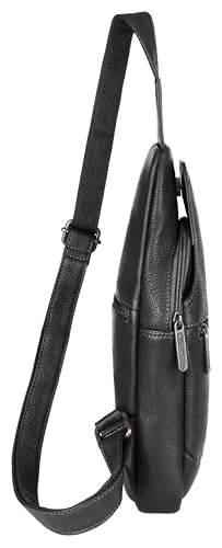 Image of WildHorn Leather Sling Crossbody Bag for Men, Stylish Chest Shoulder Bag for Men Women, Adjustable Strap for Commuting Travel Outdoor Activities Cycling
