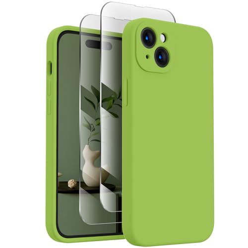 Image of FireNova Designed for iPhone 15 Plus Case, Silicone [Camera Protection] Case, Soft Anti-Scratch Microfiber Lining Inside, 6.7 inch, Sprout Green