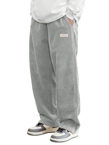 Image of ZAFUL Men's Corduroy Straight Leg Loose Fit Casual Pants