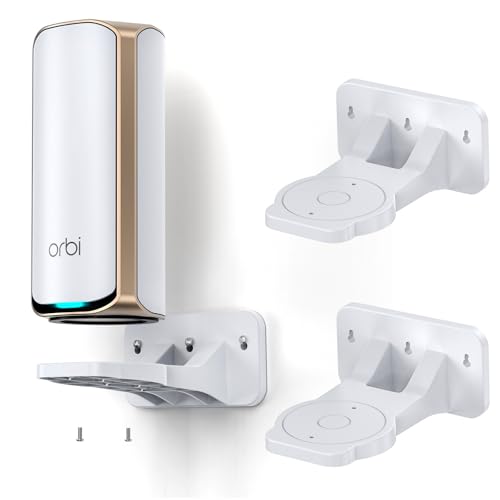 Image of EDUP Orbi WiFi 7 Mesh Wall Mount Kit for Netgear Orbi, White, 2-Pack | Fit for Orbi 360 /370 /870 /970 & Nighthawk WiFi 7 (RBEWMB-10000S), Durable ABS, Space-Saving Design, Easy Installation