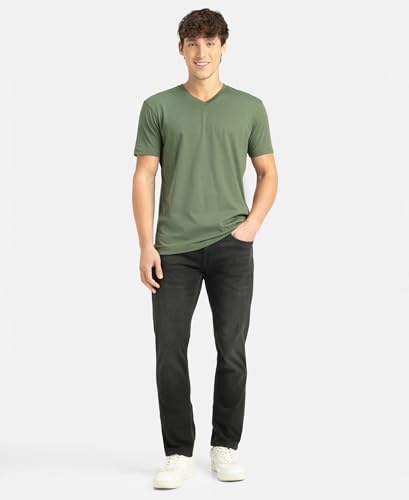 Image of Jockey 2726 Men Super Combed Cotton Rich Solid V Neck Half Sleeve T-Shirt